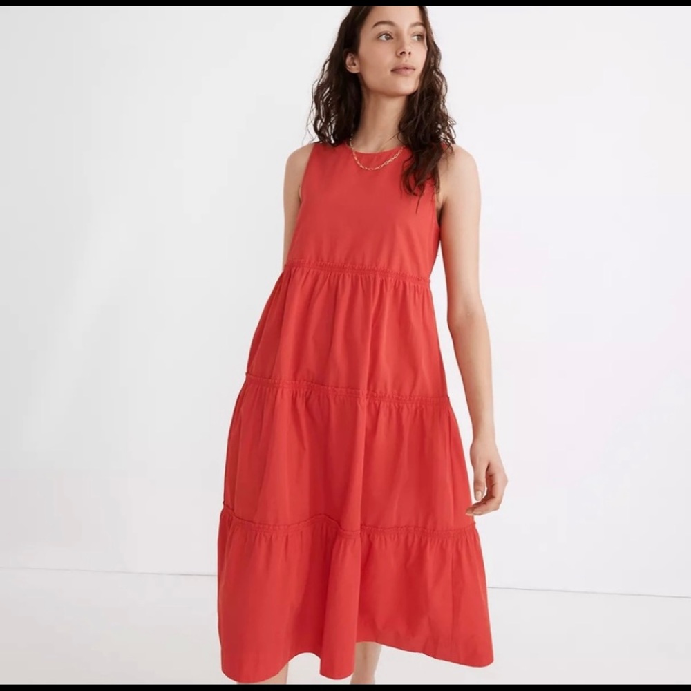 Madewell Cattail Tiered Midi Dress